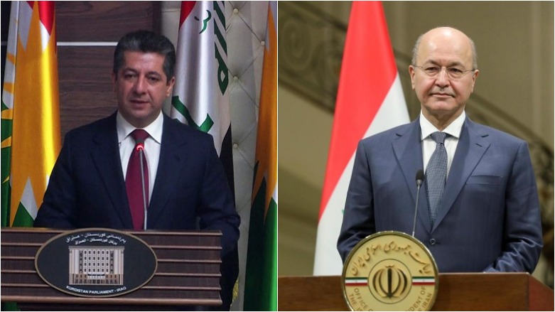 Berhem Salih pîrozbahîyê li Mesrûr Barzanî dike